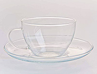 Чайный сервиз из прозрачного стекла без рисунка